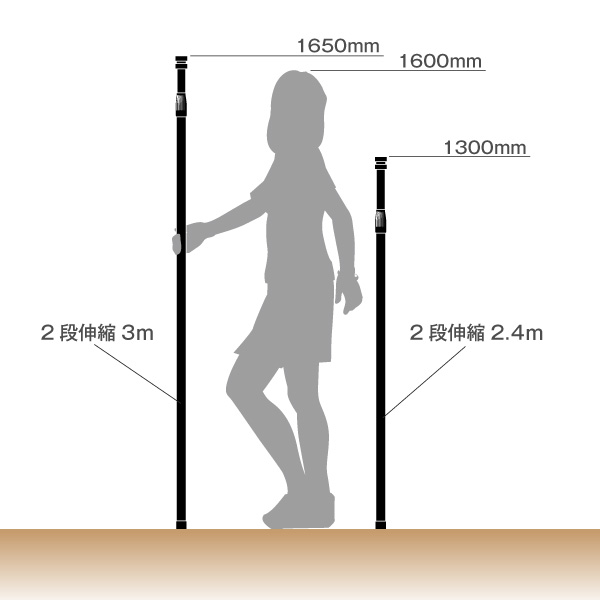 2.4mポールのサイズ感