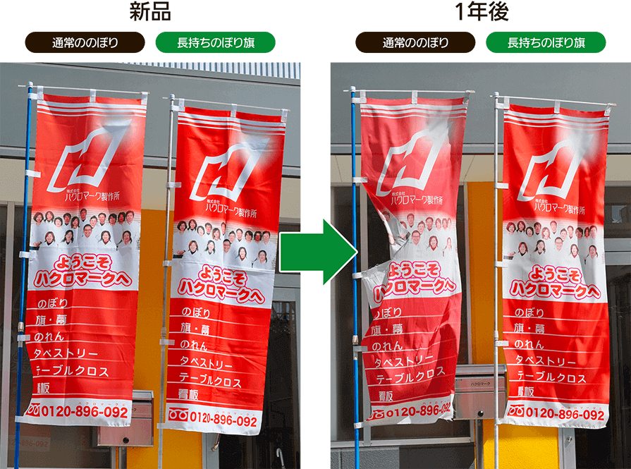 長持ちのぼり旗は耐久性・発色性No.1｜オーダーのぼりドットコム
