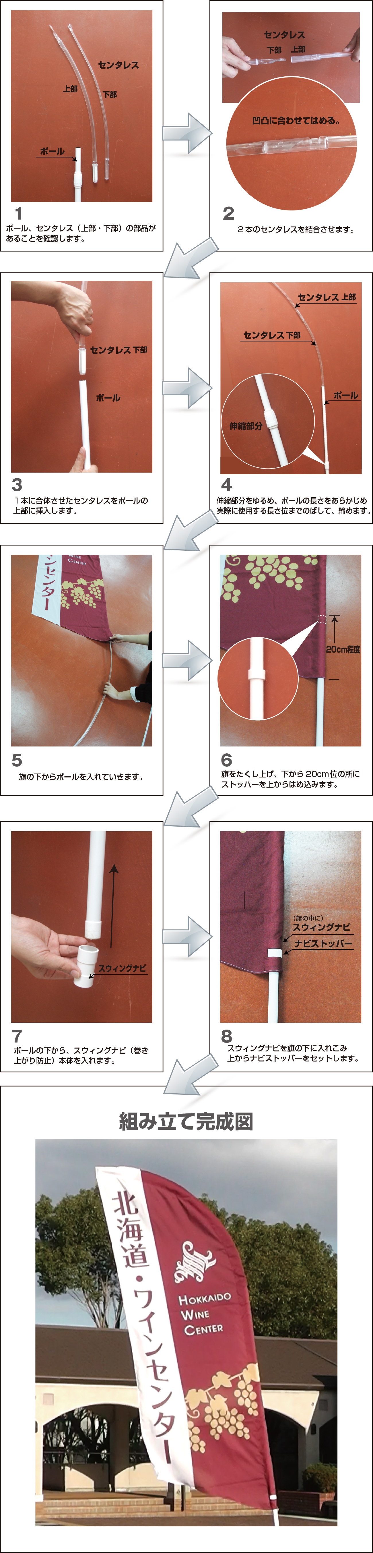 スウィングバナー用ポールの場合